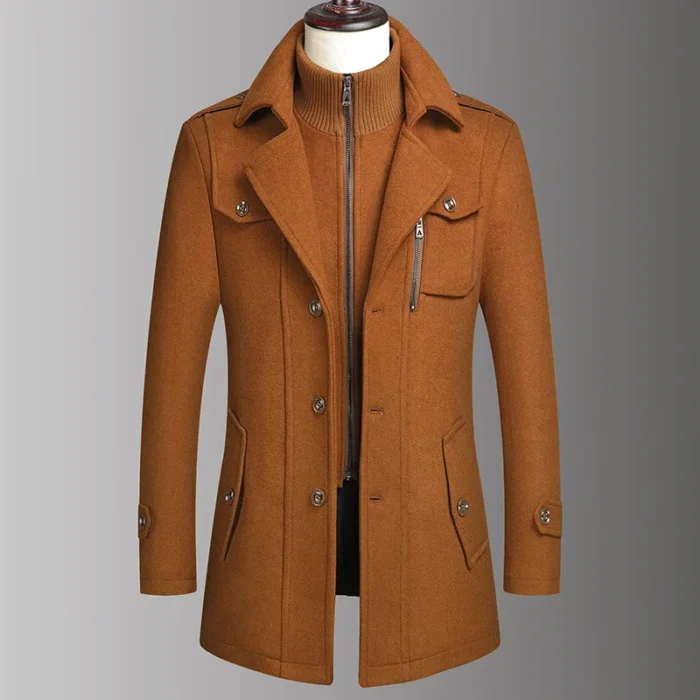 What's Included: High-Quality Double Collar Woolen Men's Coat Elevate your style with the perfect blend of classic elegance and warmth. Our High-Quality Double Collar Woolen Men's Coat is designed for those who appreciate refined fashion and enduring quality.
