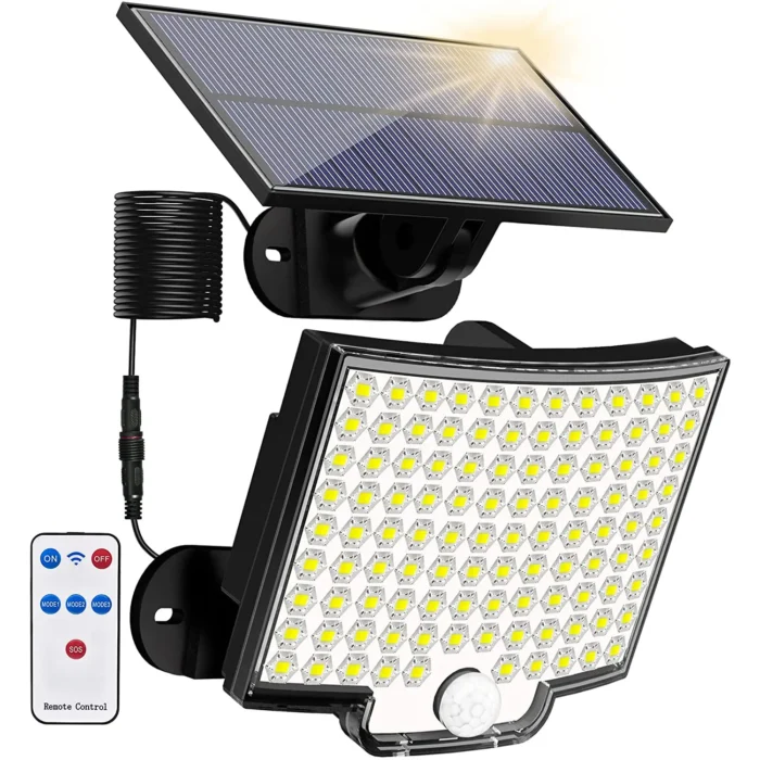 Outdoor Super Bright Waterproof Motion Sensor Solar 188 LED Wall Lamp
