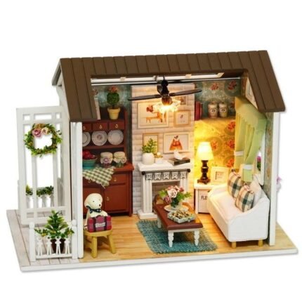 Wooden Doll House Set