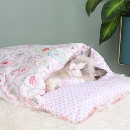 shopitistic Cat bed Pink ice cream / S Sleeping Bag Cat Bed - Super a Unique Cutely Cave Design